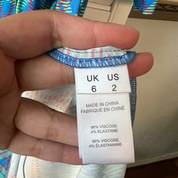 KITRI Lennox Blue Check Ruched Shirt Dress - Size Small - Picture 9 of 14